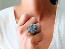 Load image into Gallery viewer, Luna Oscura (Dark Moon Stone) Ring or Pendant (Choose Your Size)