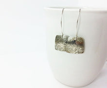 Load image into Gallery viewer, Modern Square Long Silver Earrings