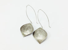 Load image into Gallery viewer, Long Silver Leaf Dangle Earrings