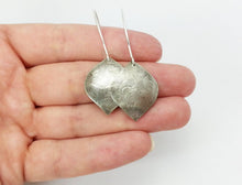 Load image into Gallery viewer, Long Silver Leaf Dangle Earrings