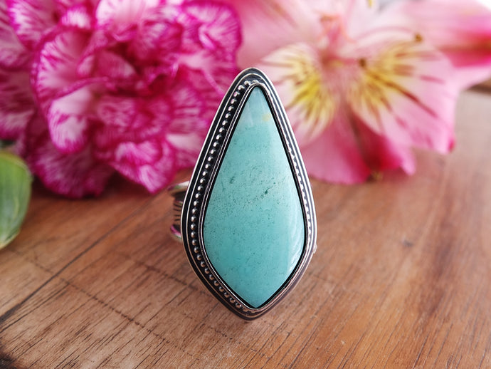 Blue Opalized Wood Ring or Pendant (Choose Your Size)