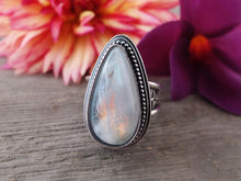 Load image into Gallery viewer, Rainbow Moonstone Ring or Pendant (Choose Your Size)