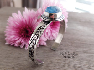 Aquamarine Feather Cuff Bracelet