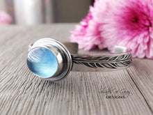 Load image into Gallery viewer, Aquamarine Feather Cuff Bracelet