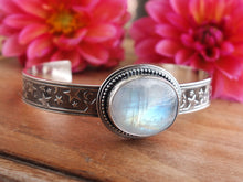 Load image into Gallery viewer, Rainbow Moonstone Cuff Bracelet