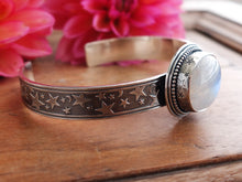 Load image into Gallery viewer, Rainbow Moonstone Cuff Bracelet