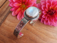 Load image into Gallery viewer, Rainbow Moonstone Cuff Bracelet