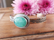 Load image into Gallery viewer, Chrysoprase Feather Cuff Bracelet