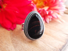 Load image into Gallery viewer, Red Ribbon Obsidian Ring or Pendant (Choose Your Size)