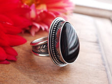 Load image into Gallery viewer, Red Ribbon Obsidian Ring or Pendant (Choose Your Size)
