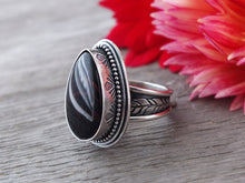 Load image into Gallery viewer, Red Ribbon Obsidian Ring or Pendant (Choose Your Size)