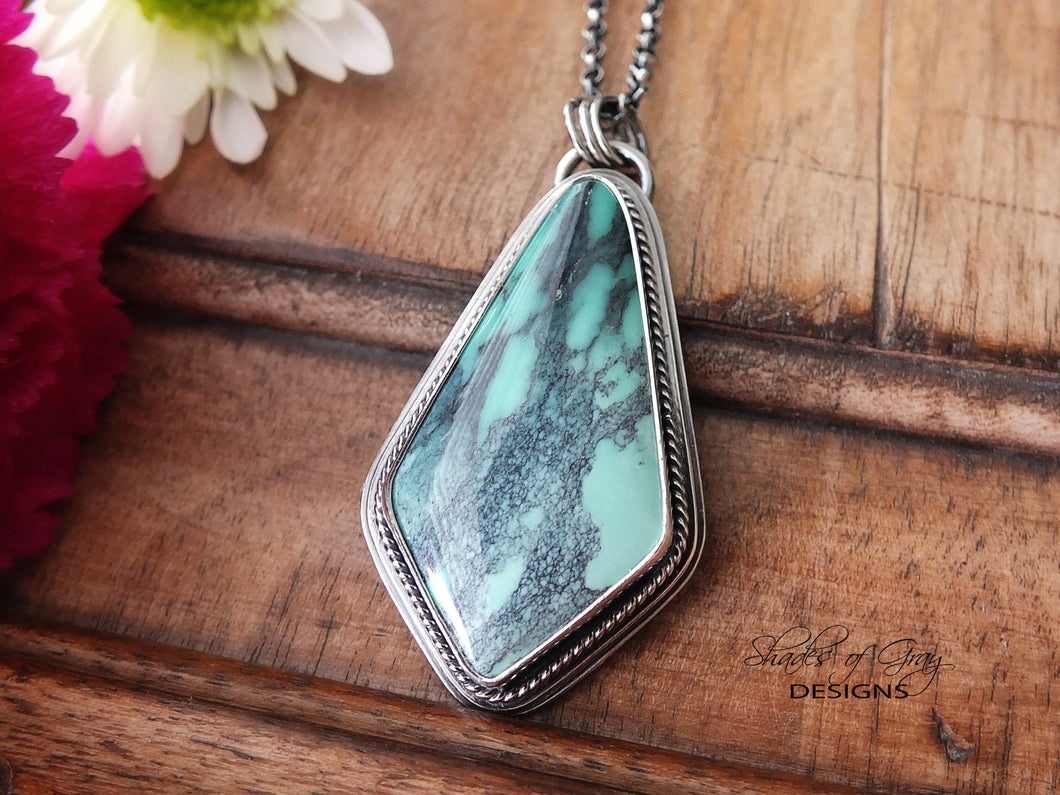 Emerald Rose Variscite Pendant