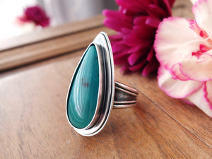 Blue Opalized Wood Ring or Pendant (Choose Your Size)