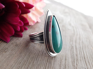 Blue Opalized Wood Ring or Pendant (Choose Your Size)