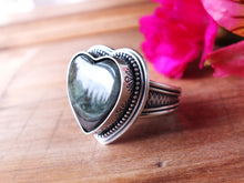 Load image into Gallery viewer, Rainbow Obsidian Heart Ring or Pendant (Choose Your Size)