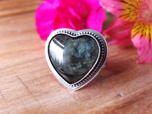 Load image into Gallery viewer, Rainbow Obsidian Heart Ring or Pendant (Choose Your Size)