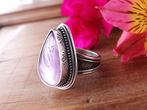 Amethyst & Mother of Pearl Ring or Pendant (Choose Your Size)