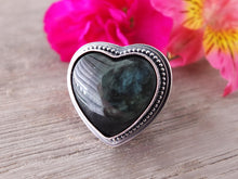 Load image into Gallery viewer, Rainbow Obsidian Heart Ring or Pendant (Choose Your Size)