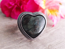 Load image into Gallery viewer, Rainbow Obsidian Heart Ring or Pendant (Choose Your Size)
