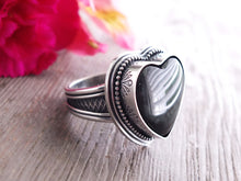 Load image into Gallery viewer, Rainbow Obsidian Heart Ring or Pendant (Choose Your Size)