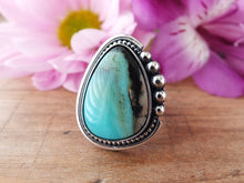 Load image into Gallery viewer, Blue Opalized Petrified Wood Ring or Pendant (Choose Your Size)