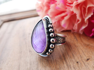 Amethyst & Mother of Pearl Ring or Pendant (Choose Your Size)