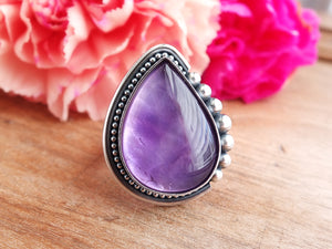 Amethyst & Mother of Pearl Ring or Pendant (Choose Your Size)