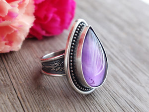 Amethyst & Mother of Pearl Ring or Pendant (Choose Your Size)