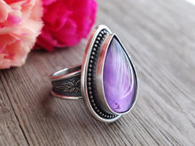 Load image into Gallery viewer, Amethyst &amp; Mother of Pearl Ring or Pendant (Choose Your Size)