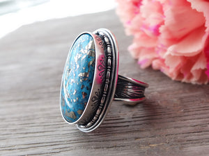 RESERVED: Persian Turquoise w/ Pyrite Ring or Pendant (Choose Your Size)