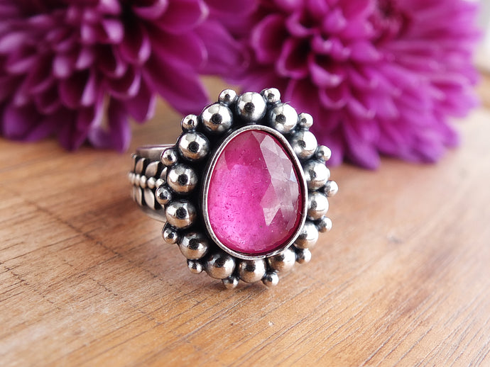 Rose Cut Pink Sapphire Ring or Pendant (Choose Your Size)