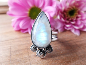 Rainbow Moonstone Ring or Pendant (Choose Your Size)