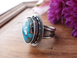 Persian Turquoise w/ Pyrite Ring or Pendant (Choose Your Size)