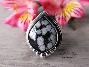 Snowflake Obsidian Ring or Pendant (Choose Your Size)