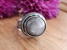 Load image into Gallery viewer, Silver Gray Star Sapphire Ring or Pendant (Choose Your Size)