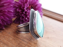 Load image into Gallery viewer, Blue Opalized Wood Ring or Pendant (Choose Your Size)