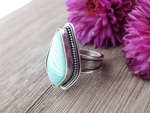 Load image into Gallery viewer, Blue Opalized Wood Ring or Pendant (Choose Your Size)