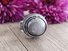 Load image into Gallery viewer, Silver Gray Star Sapphire Ring or Pendant (Choose Your Size)