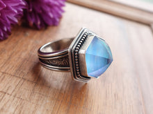 Load image into Gallery viewer, Aurora Opal &amp; Quartz Doublet Ring or Pendant (Choose Your Size)