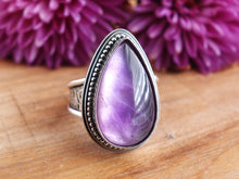 Load image into Gallery viewer, Amethyst &amp; Mother of Pearl Ring or Pendant (Choose Your Size)