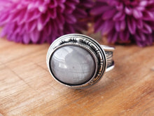 Load image into Gallery viewer, Silver Gray Star Sapphire Ring or Pendant (Choose Your Size)