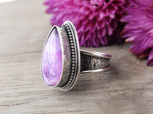 Load image into Gallery viewer, Amethyst &amp; Mother of Pearl Ring or Pendant (Choose Your Size)