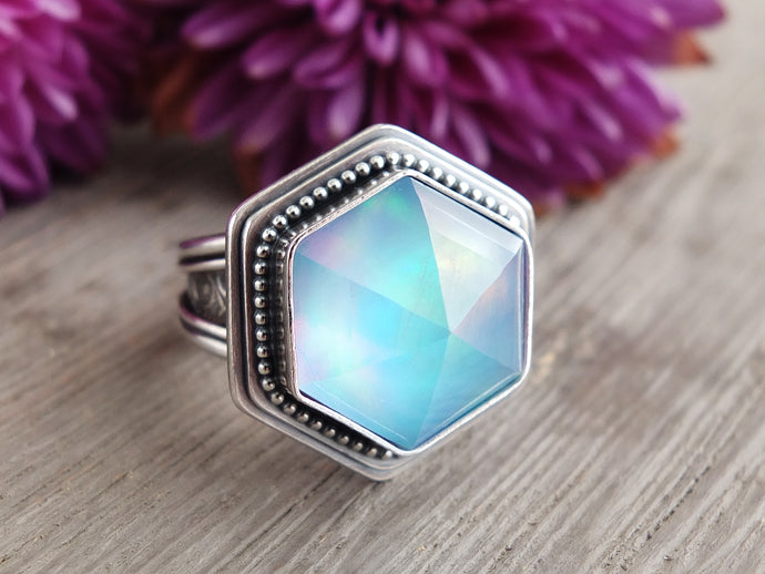 Aurora Opal & Quartz Doublet Ring or Pendant (Choose Your Size)