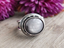 Load image into Gallery viewer, Silver Gray Star Sapphire Ring or Pendant (Choose Your Size)