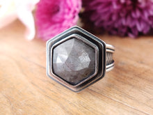 Load image into Gallery viewer, Rose Cut Silver Gray Star Sapphire Ring or Pendant (Choose Your Size)