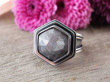Load image into Gallery viewer, Rose Cut Silver Gray Star Sapphire Ring or Pendant (Choose Your Size)