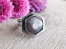 Load image into Gallery viewer, Rose Cut Silver Gray Star Sapphire Ring or Pendant (Choose Your Size)