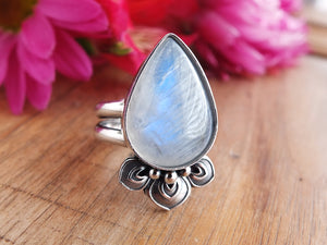 Rainbow Moonstone Ring or Pendant (Choose Your Size)