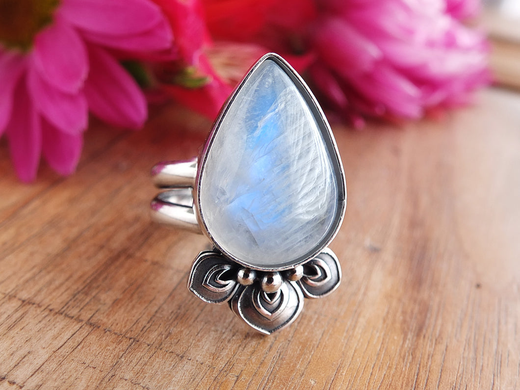 Rainbow Moonstone Ring or Pendant (Choose Your Size)