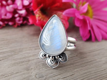 Load image into Gallery viewer, Rainbow Moonstone Ring or Pendant (Choose Your Size)
